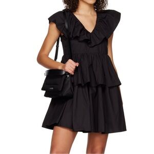 Ganni tiered ruffle mini dress